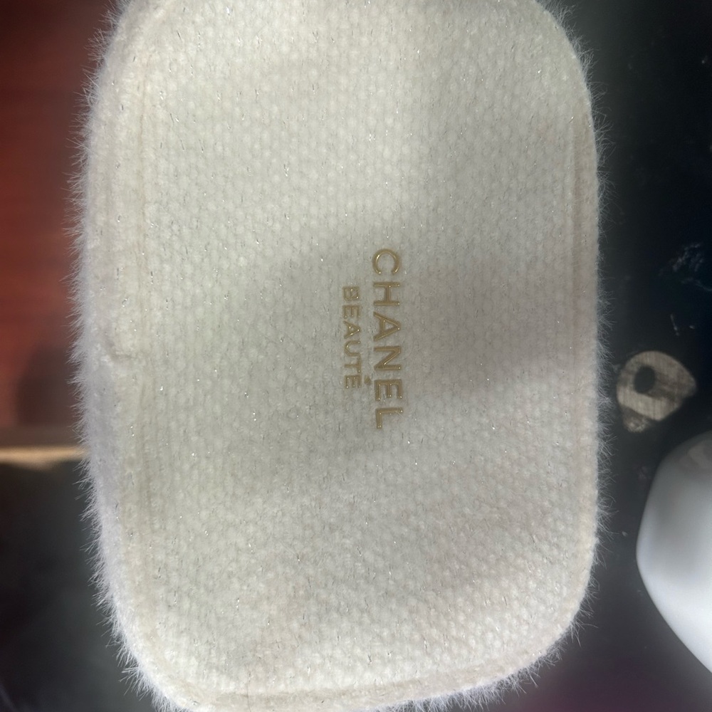 CHANEL White Cosmetic Bag